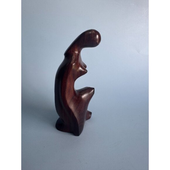 Vintage Hand-Carved Female African Tribal Wood Figurine 6 1/4" Tall - Picture 3 of 6